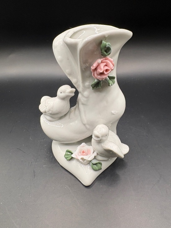 Other - Vintage Birds on Ladies Boot Vase Style Figurine